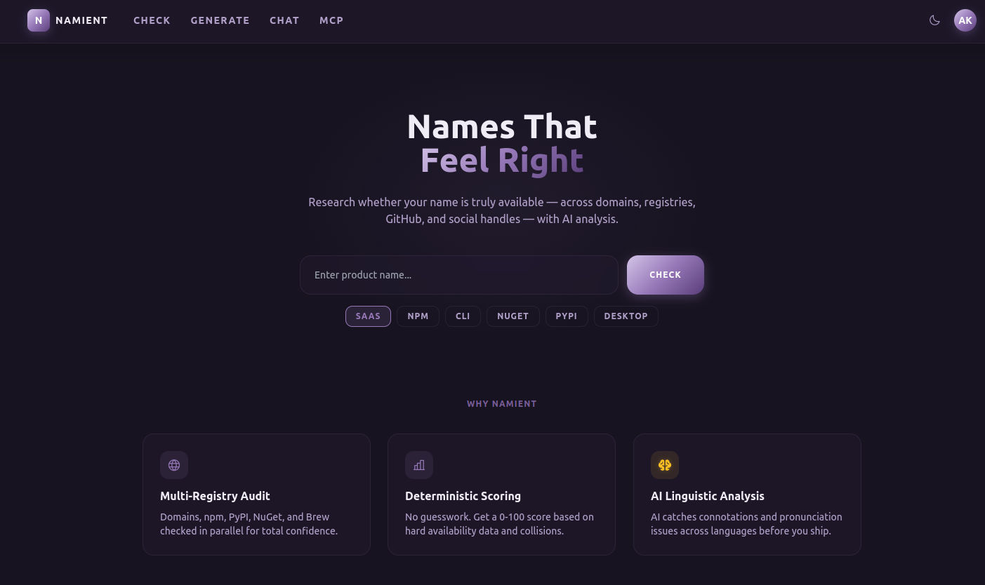 Namient — Names That Feel Right